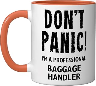 Baggage Handler Ceramic Mug, Orange/White