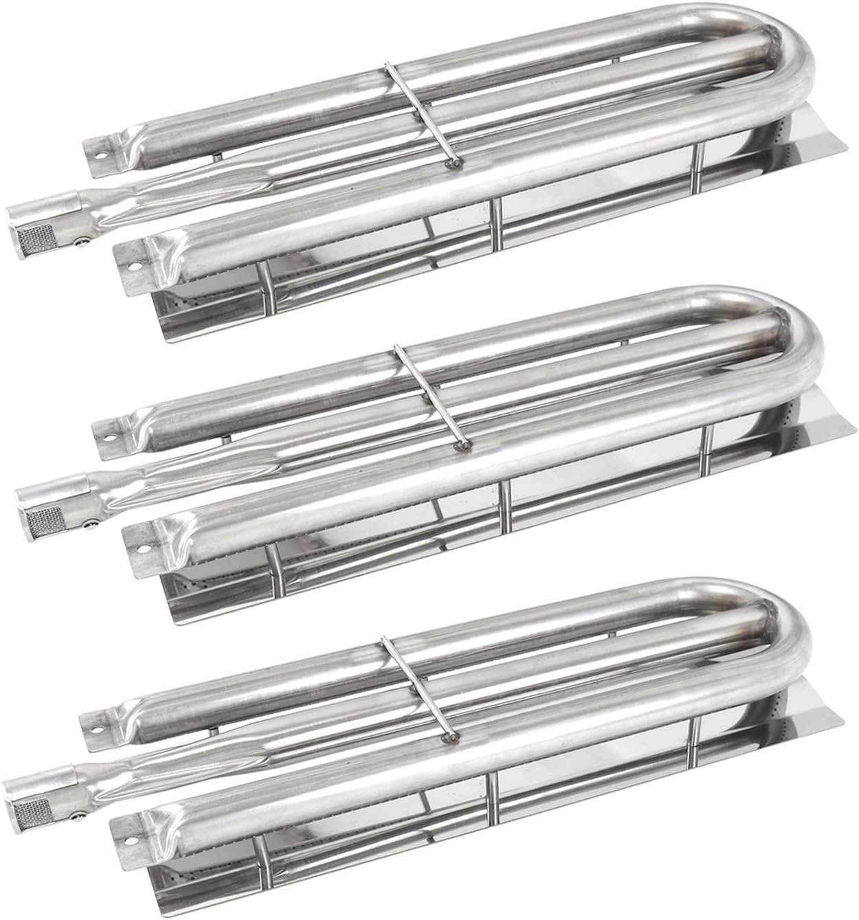 Stainless Steel Burner Tube Gas Grill Replacement Parts for Select Viking VGBQ 41 in T Series, VGBQ 53 in T Series, VGBQ 53" T Series and Other Grill Models, 21 7/8" x 6 1/8", Pack of 3 15481-3