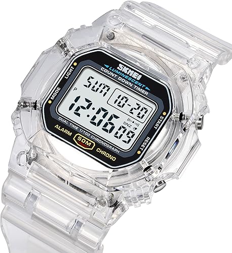 Miniatura 3 de RNONDRY Reloj digital para mujer y hombre, relojes impermeables transparentes para hombres, reloj digital para niños y niñas, reloj de pulsera con