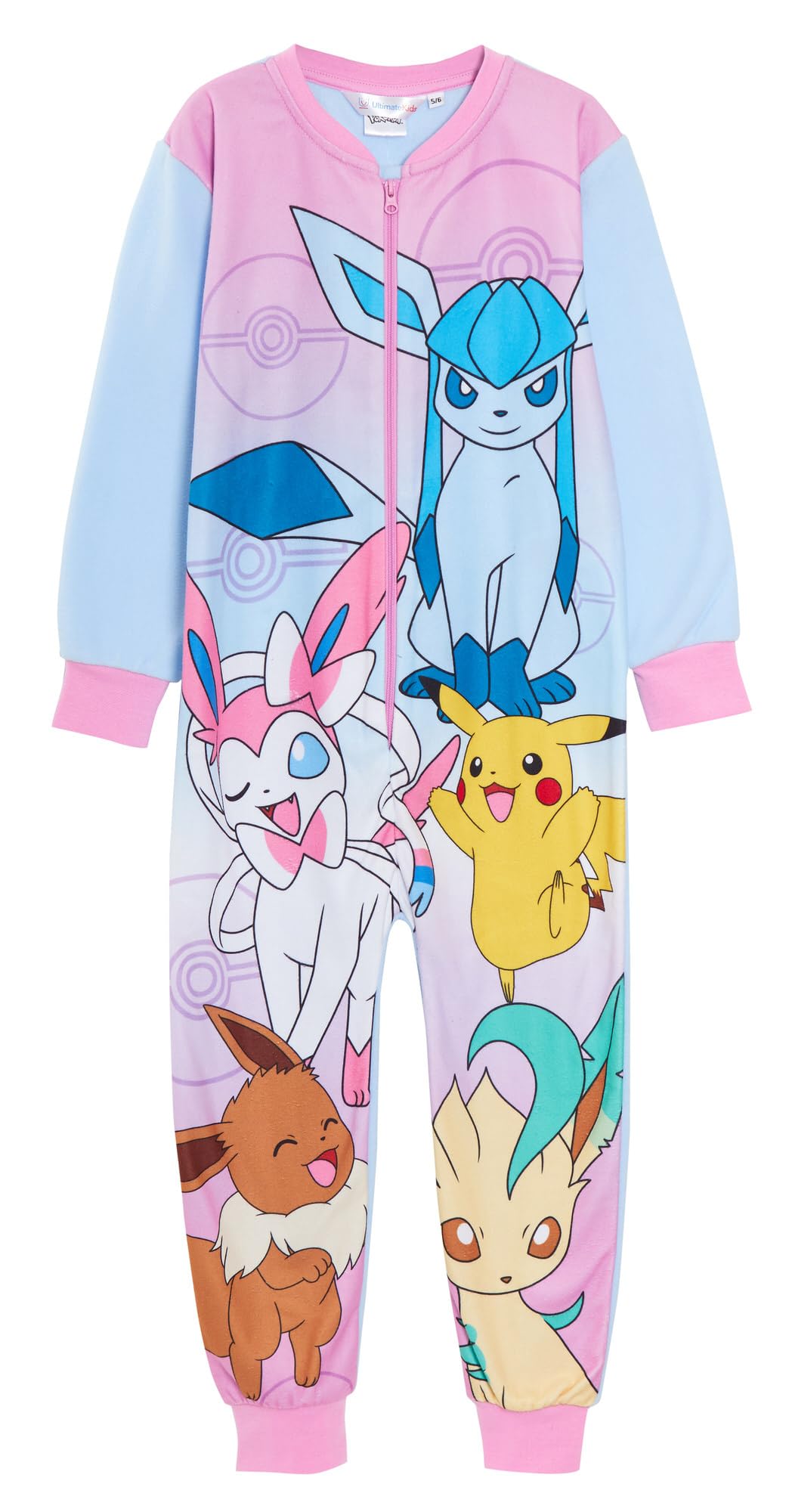 Grenouillère Pokémon en polaire confortable pour fille avec fermeture éclair