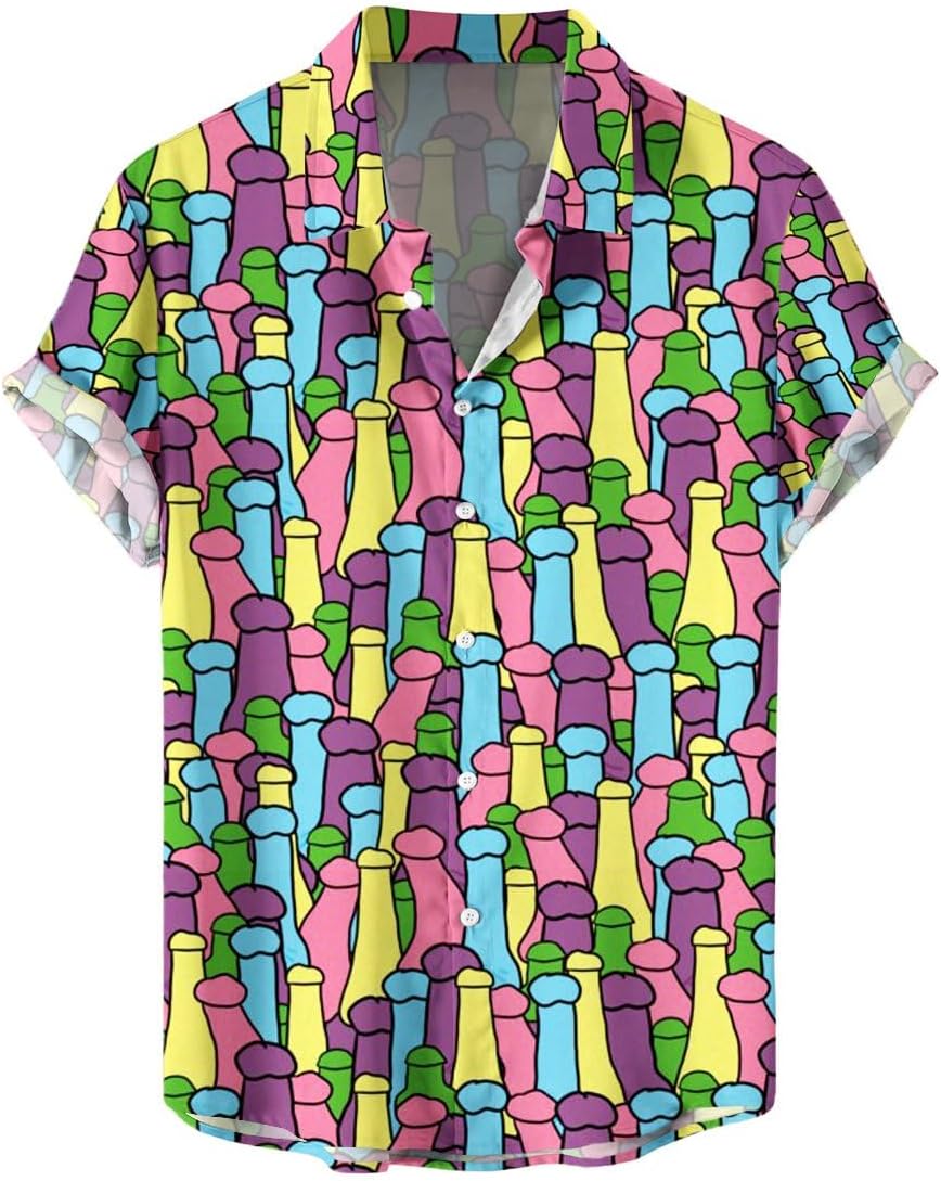 Hilarious Cocks Funny Hawaiian Shirt, 3D Aloha Shirt Mens Button Down Short Sleeve Shirt, Hawaiian Shirt for Men & Women