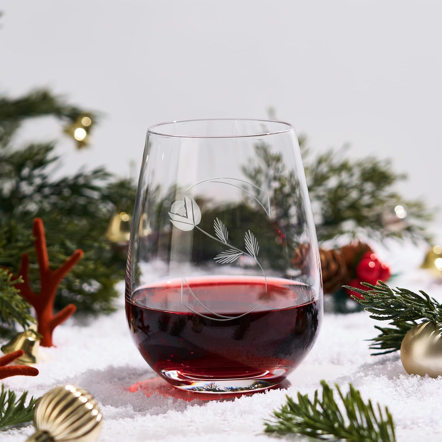 Unique Monogrammed Stemless Wine Glasses - Personalized with Letter S Initial, 16 Oz Capacity, Handcrafted Crystal Stemless Glasses with Engraved Initials - Ideal Wine Gifts for Women, Men - Image 2