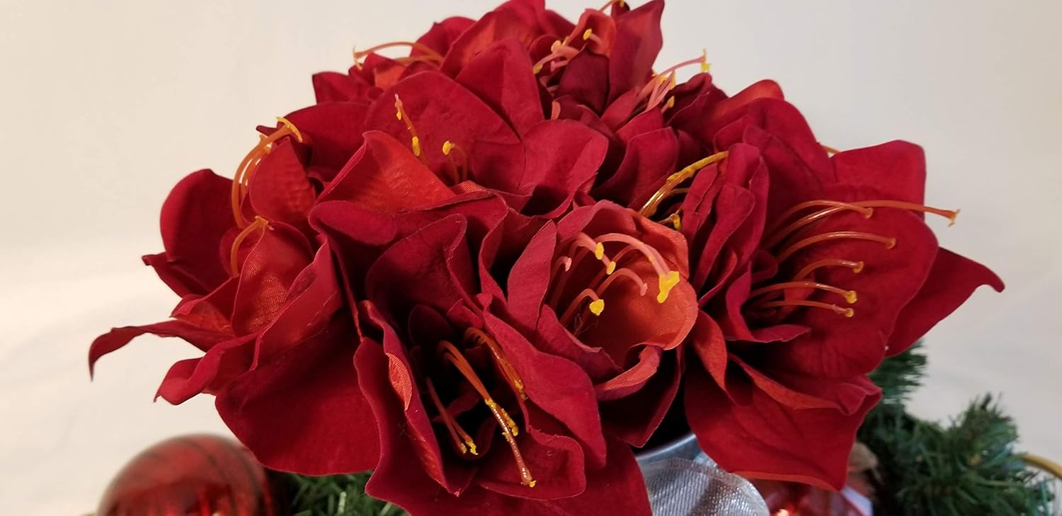 Rustic Christmas Amaryllis Centerpiece