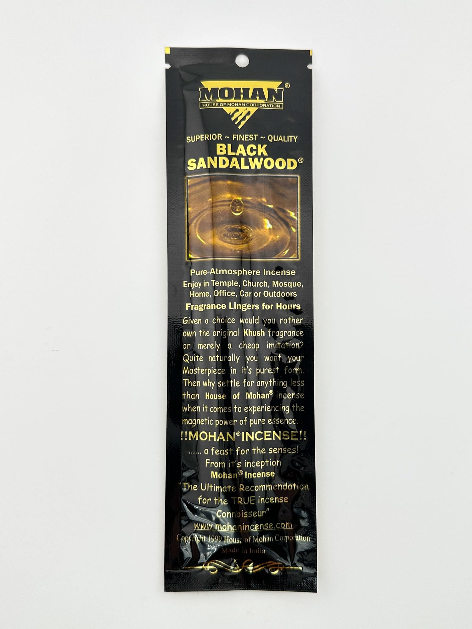 MohanIncense Black Sandalwood Scent 1 Pack 250 Sticks (8 Inches Tall) - (Black Sandalwood)