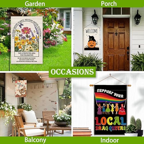 Miniatura 6 de Hafhue Restore Native Plants - Bandera de jardín de bienvenida, 12 x 18 pulgadas, de doble cara, para decoración de césped, para exteriores, granja,