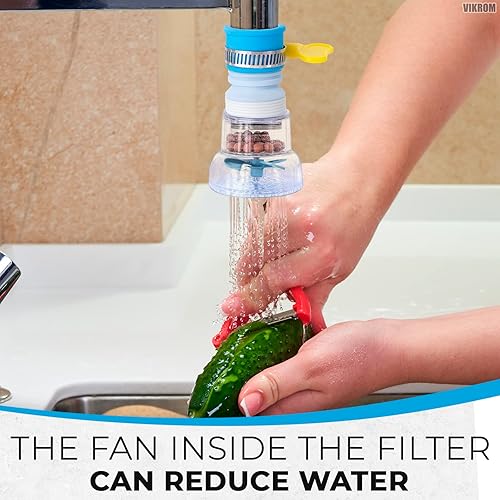 Miniatura 6 de Juego de 3 filtros de grifo, extensores de grifo de agua con rotación 360, purificador de agua ajustable para fregadero (0.83 x 2.6 x 1.85), fácil