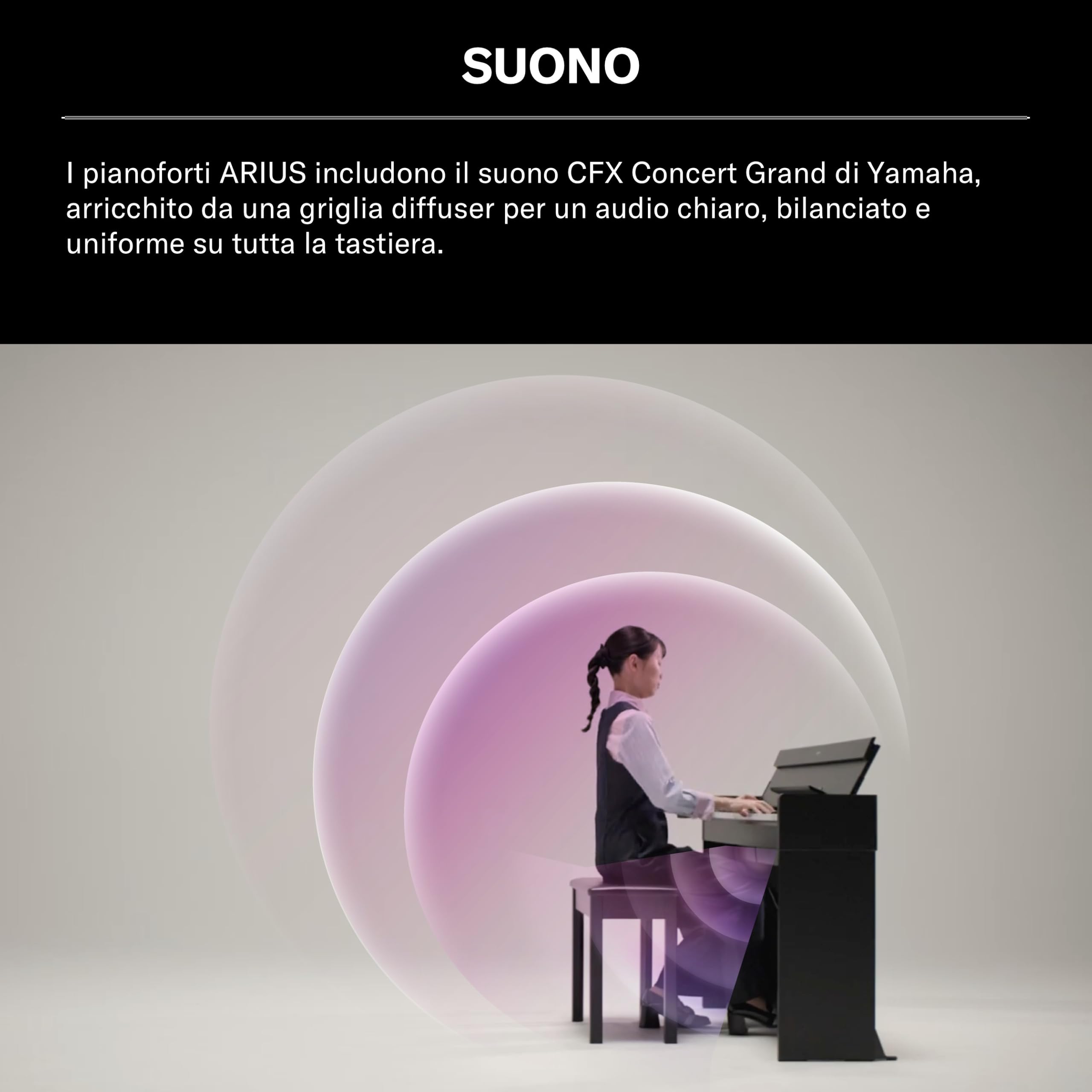 YAMAHA YDP-S36 Pianoforte Digitale – 88 Tasti Pesati GHS, Suono CFX Concert Grand, Design Slim, Bluetooth, 3 Pedali, Ideale per Casa e Principianti – Nero