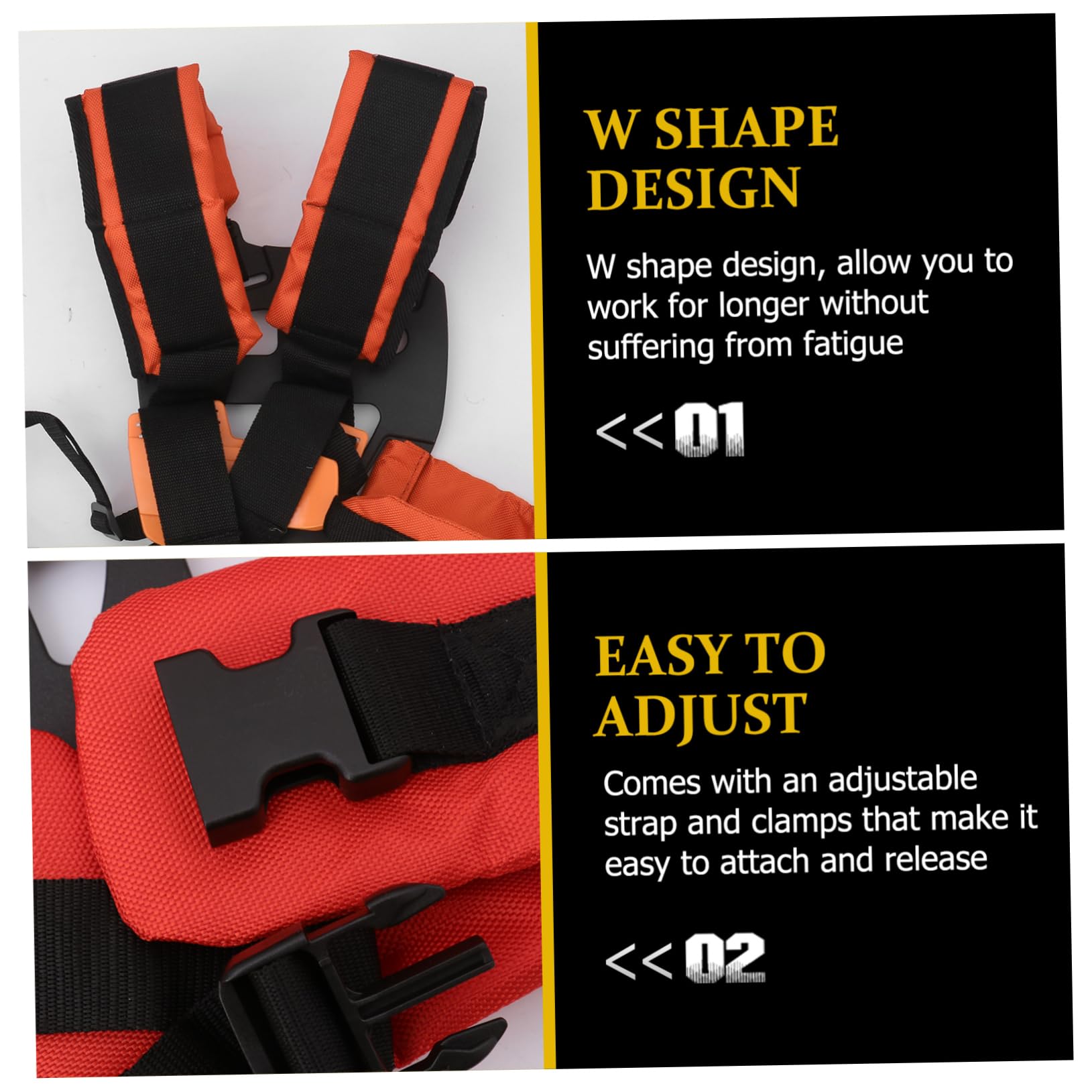 Yardwe Arnés Desbrozadora Acolchado Para Cortacésped Cinturón De Espalda w Para Trimmer y Podadora Accesorio Ergonómico De Jardinería