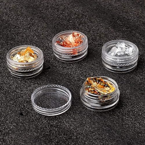 Miniatura 4 de Wedong - Juego de 12 cajas de papel de aluminio para arte de uñas, purpurina dorada y plateada para uñas, para decoración de uñas, bricolaje