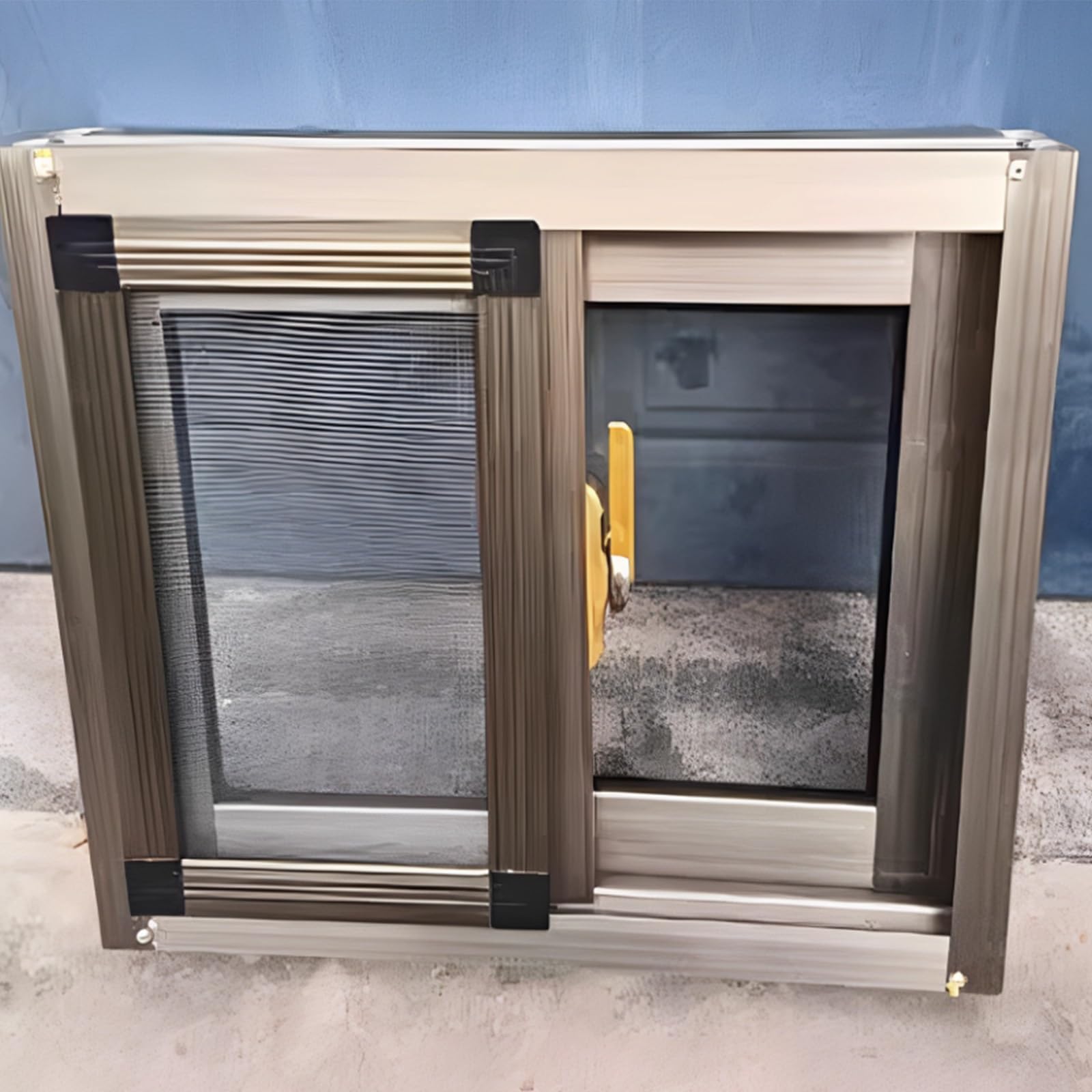 Ventanas Abatibles de Recambio for Viviendas, Ventanas de Aluminio Resistentes Al Viento y A La Lluvia, Herméticas y Silenciosas, Fáciles de Instalar(80x80cm/32x32in)