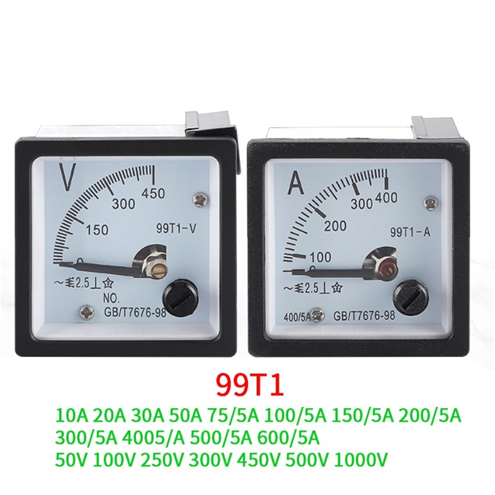 Analogowy woltomierz panelowy AC99T1, tester napięcia, amperomierz woltimetro 50a 100 A, 200 A, 50 V, 100 V, 200 V, 450 V