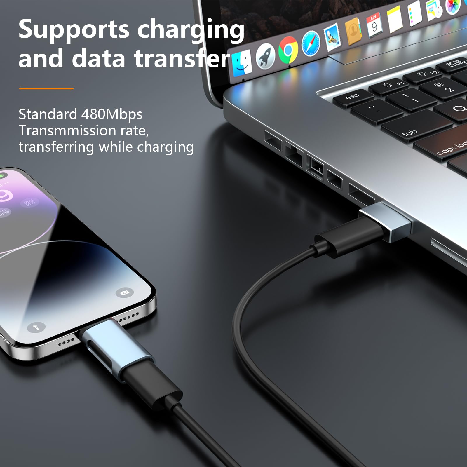 Adattatore Da Lightning A USB C – 3 Pezzi + Convertitore USB C A USB, Ricarica Veloce E Trasferimento Dati 480Mbps, Compatibile Con IPhone 15 E Smartphone Tipo C, Non OTG - 3