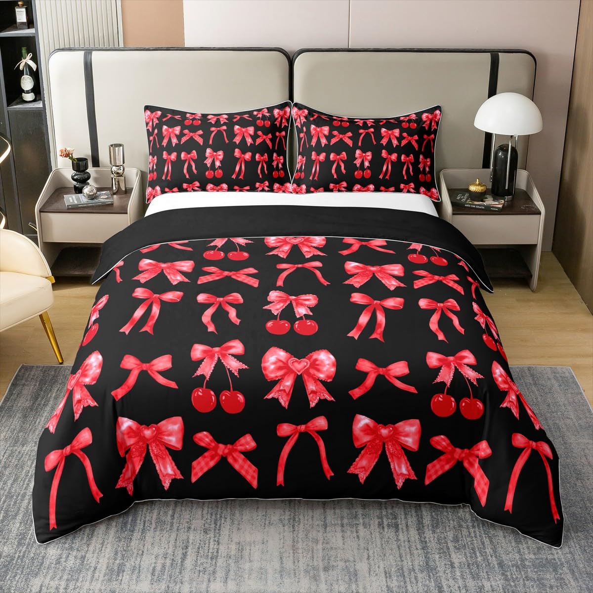 Parure de lit enfant coton rouge 220x240 pour des nuits de princesse