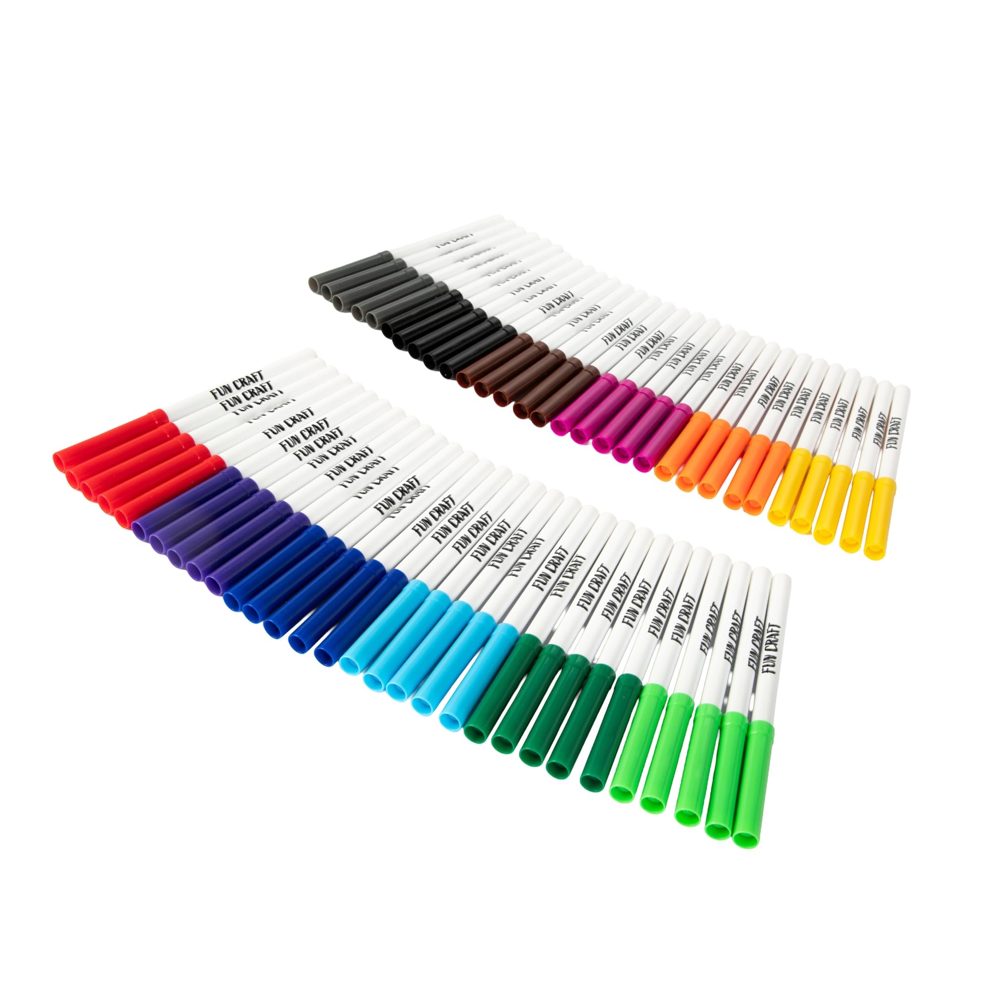 Fun Craft Felt Tip Pens, 60 or 120 Pack Colouring Pens Set for Kids, Multiple colors (red, blue, green, yellow, orange, pink - Image 2