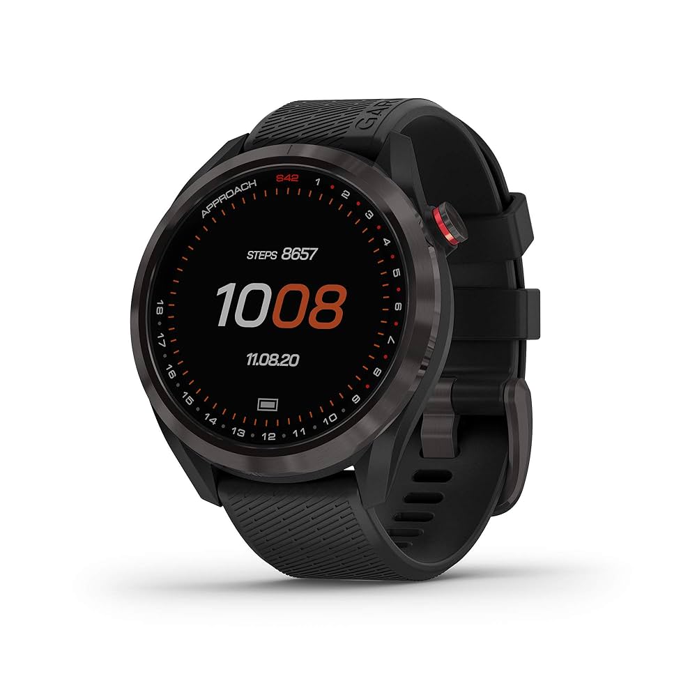 GARMIN S42 美品 Garmin Approach S42 GPS Golf Smartwatch, Stainless Steel