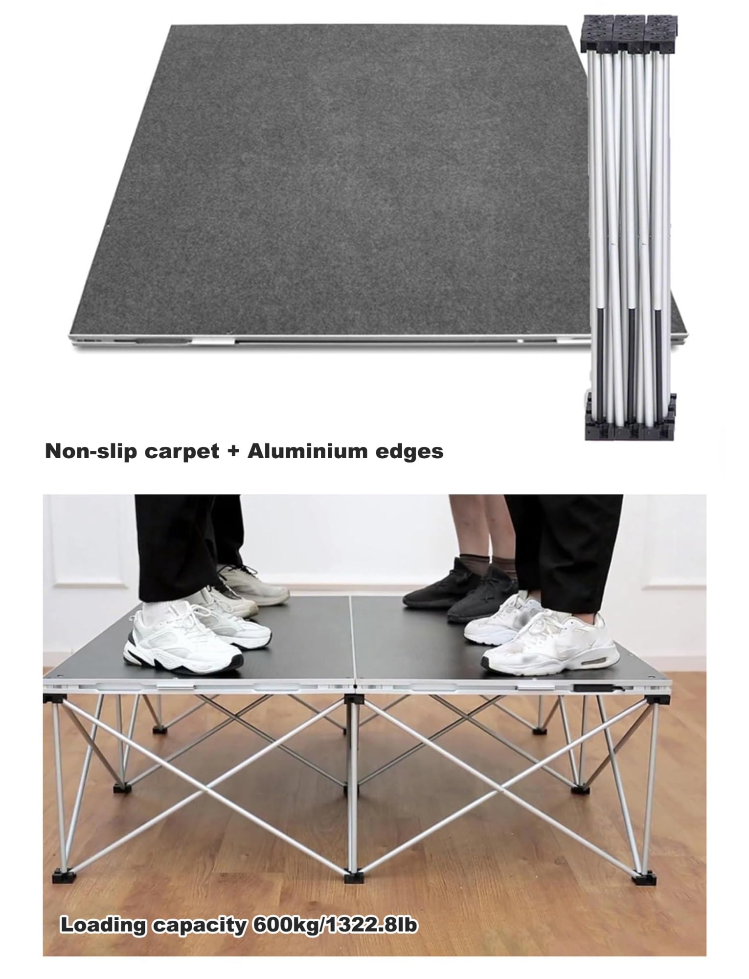 Piattaforma modulare pieghevole da palcoscenico - Ponte prestazioni collegabile per eventi, intrattenimento, concerti e attività all'aperto - Soluzione palcoscenica portatile e versatile