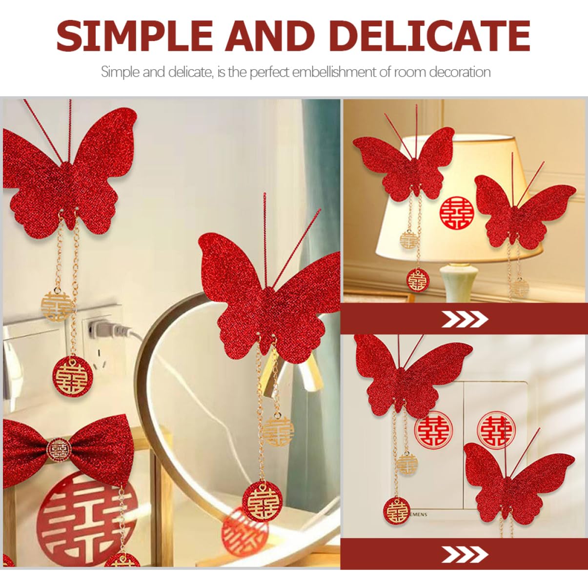 PRETYZOOM 5sets Selbst-adhesive Aufkleber Ornament Schmetterling Ausschnitt Für Hochzeit Party Jahrestag 4 Stücke * 5