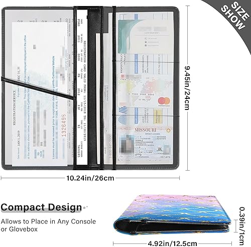 Miniatura 3 de Fondo de escamas de pescado Azul Registro de coche y soporte de seguro Auto Truck Comparación Accesorios Caso Titular de documentos de coche para