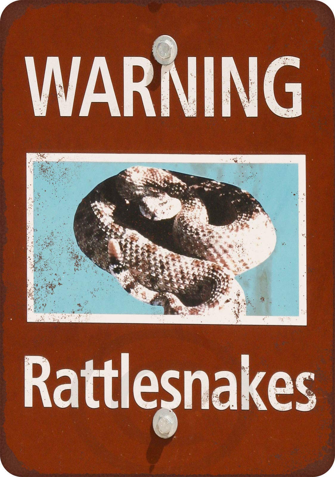 Kwqdozf As Pic Vintage Metal Tin Sign Rattlesnakes Wall Art For Home Kitchen, 8X12 Inch