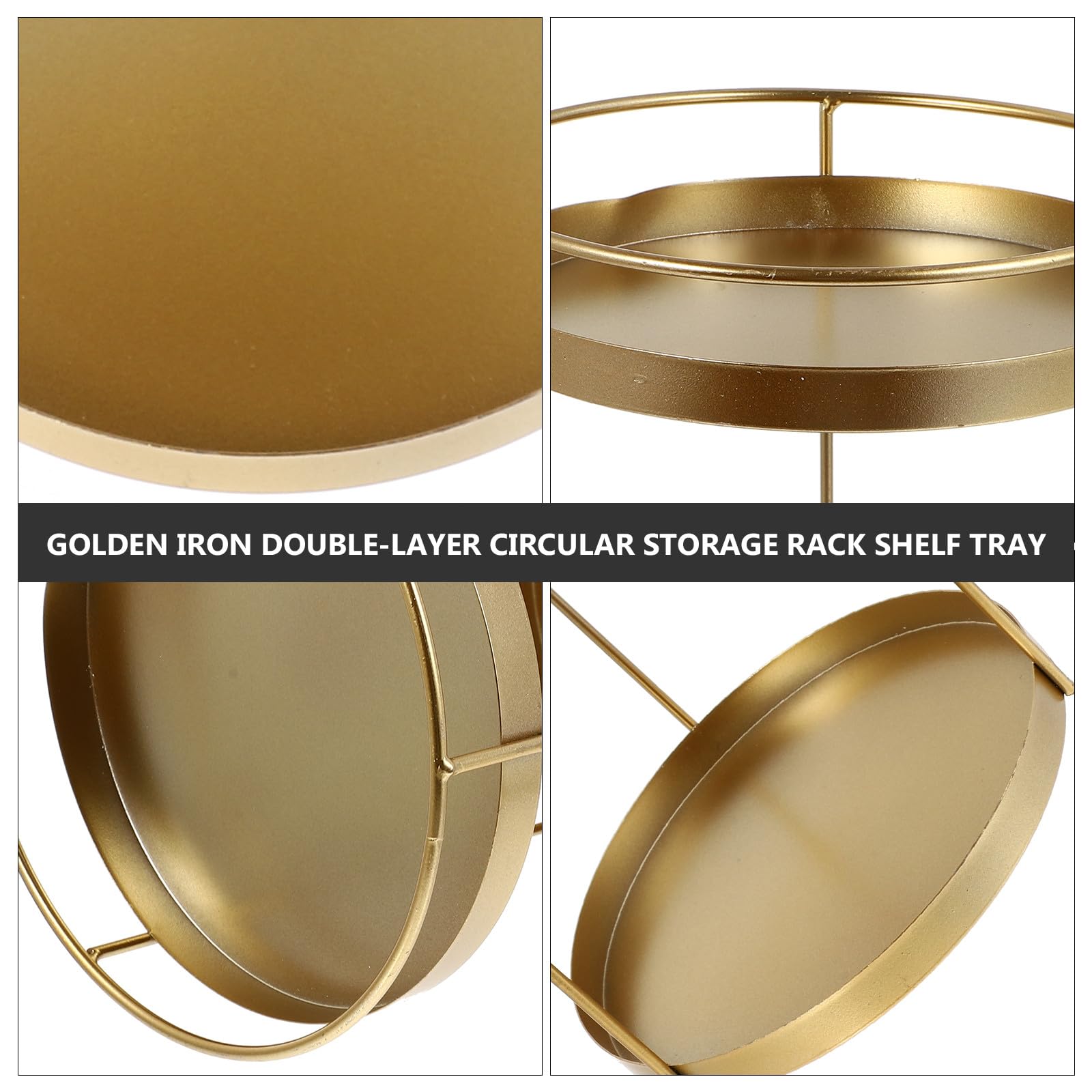 Didiseaon Estante Diseño Versátil y Compacto Doble Capa de Almacenamiento de Maquillaje Multifuncional de Hierro Dorado para Organizador de Tocador y Baño