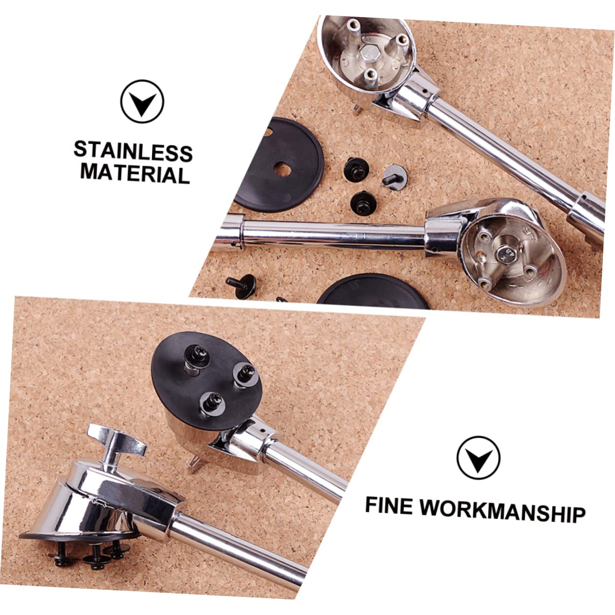 FUNOMOCYA Drum Bass Drum Legs Replacement Set of 2 Stainless Drum Stand Parts Sturdy Plating