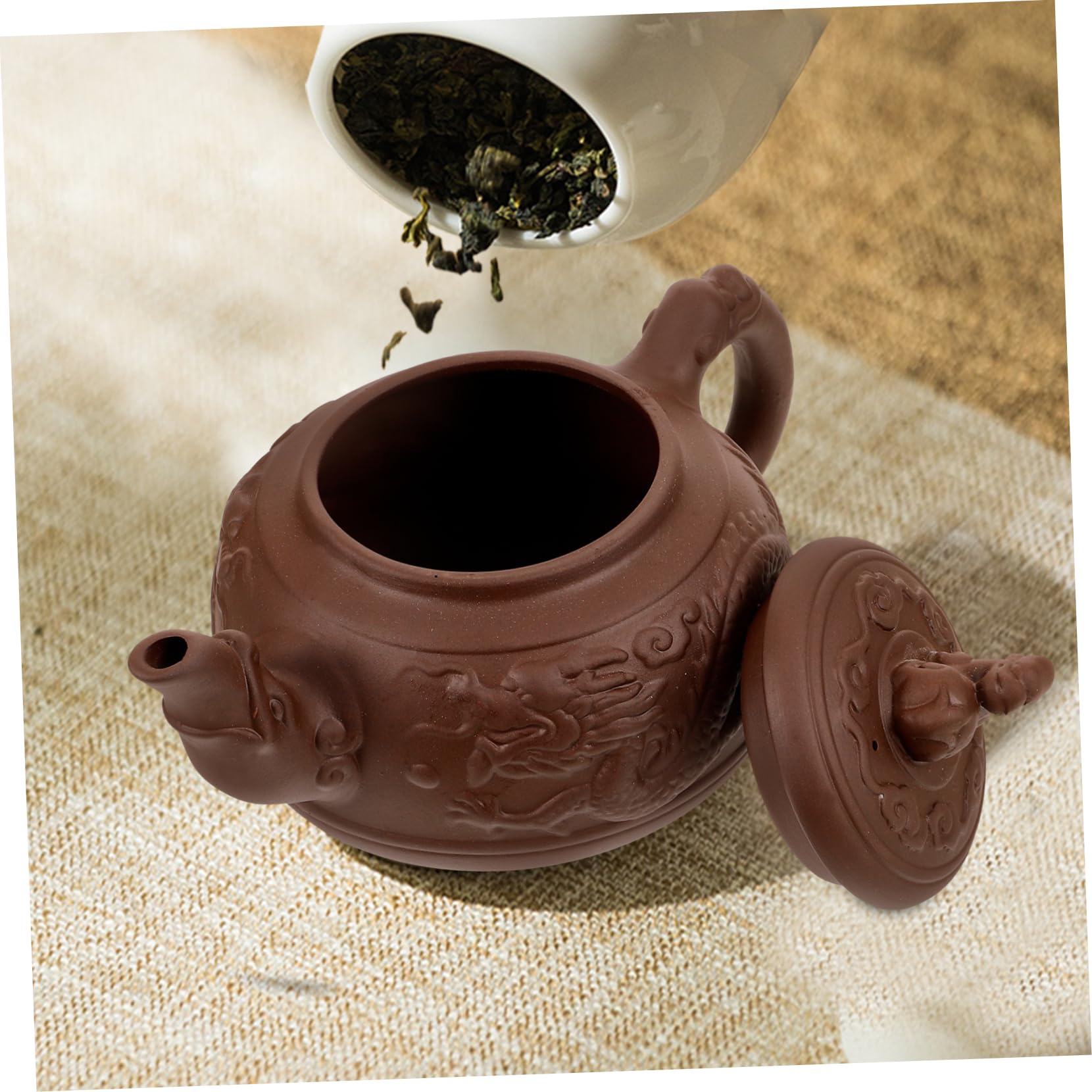 PRETYZOOM Tetera De Cerámica Tetera De Gran Capacidad Tetera De Dragón Tetera De Dragón Tradicional Tetera De Té Chino Tetera De Arcilla Vintage Tetera Portátil Tetera De Chino