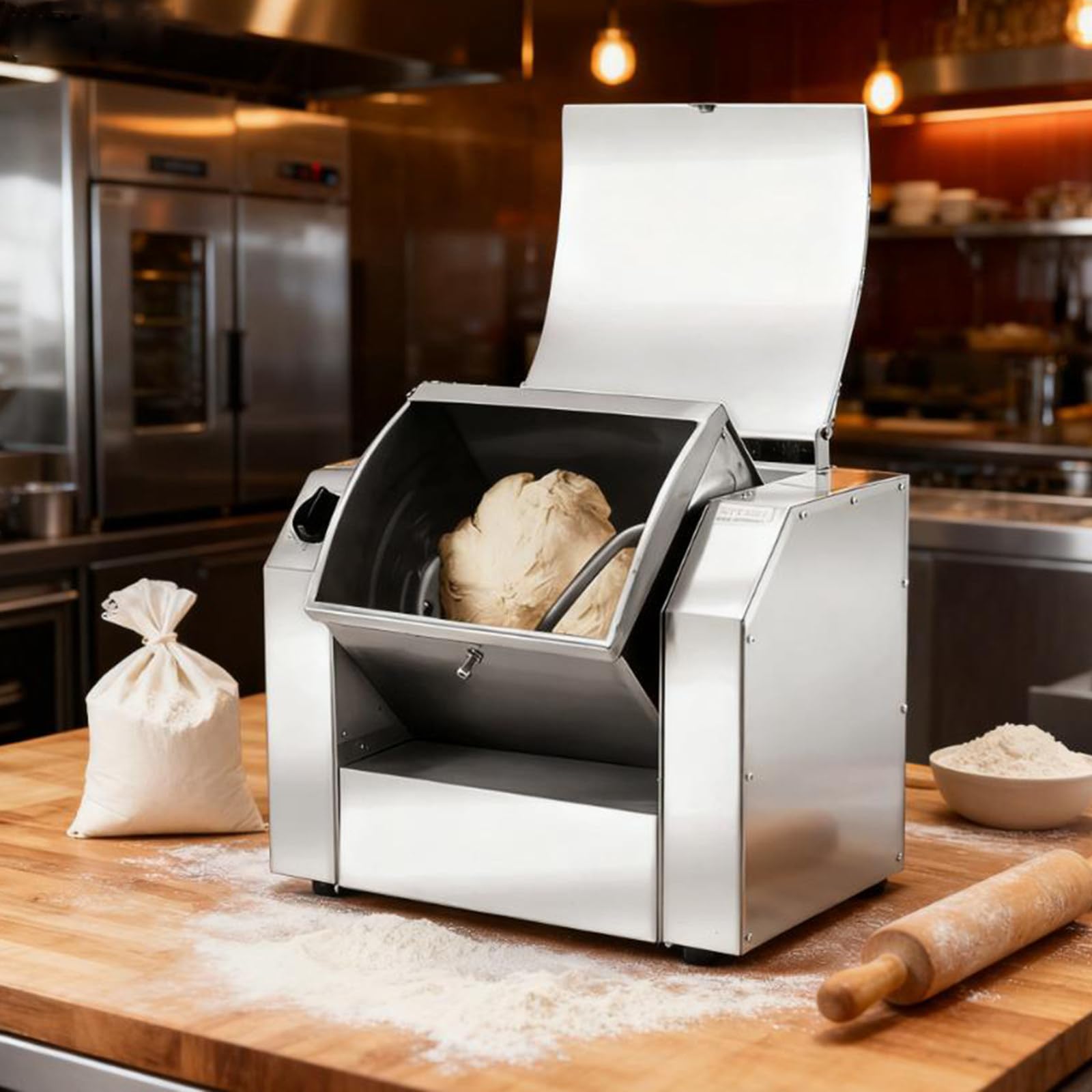 Impastatrice elettrica da Cucina, impastatrice per Farina con capacità di Impasto di 3/5/8/10 kg, impastatrice per Pasta Commerciale con Funzione di temporizzazione 8kg