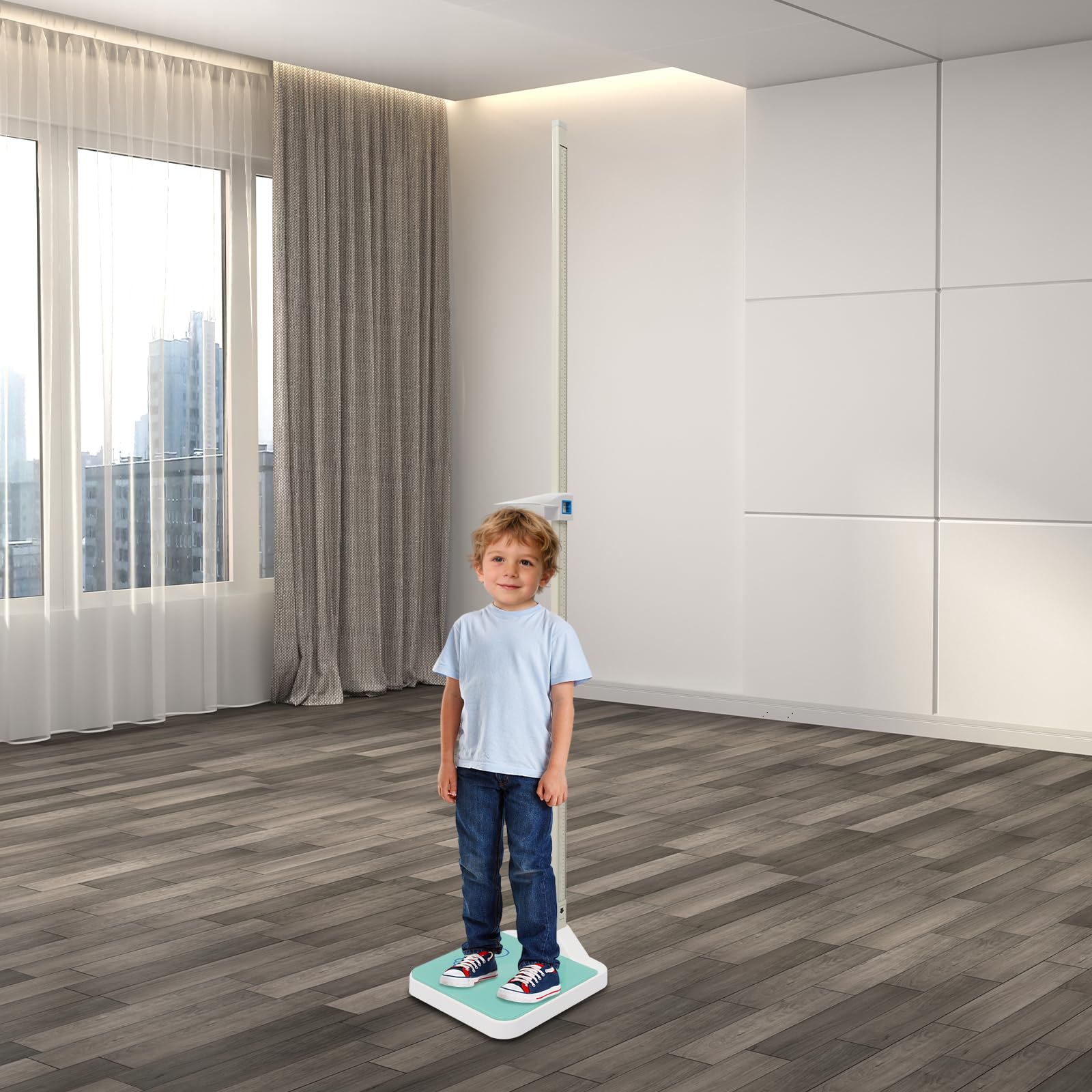 Bilancia pesapersone digitale precisa, con altimetro 10-220 cm, bilancia pesapersone fino a 180 kg, con indicatore LED e funzione vocale, bilancia fisica per casa, clinica, scuola, palestra