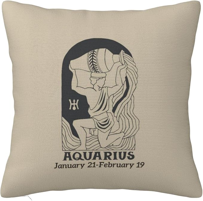 12 Zodiac Signs Throw Pillow Cover Soft and Comfortable for Couch Bed Car Home Decor Square Zodiac Pillow Case Aquarius 18