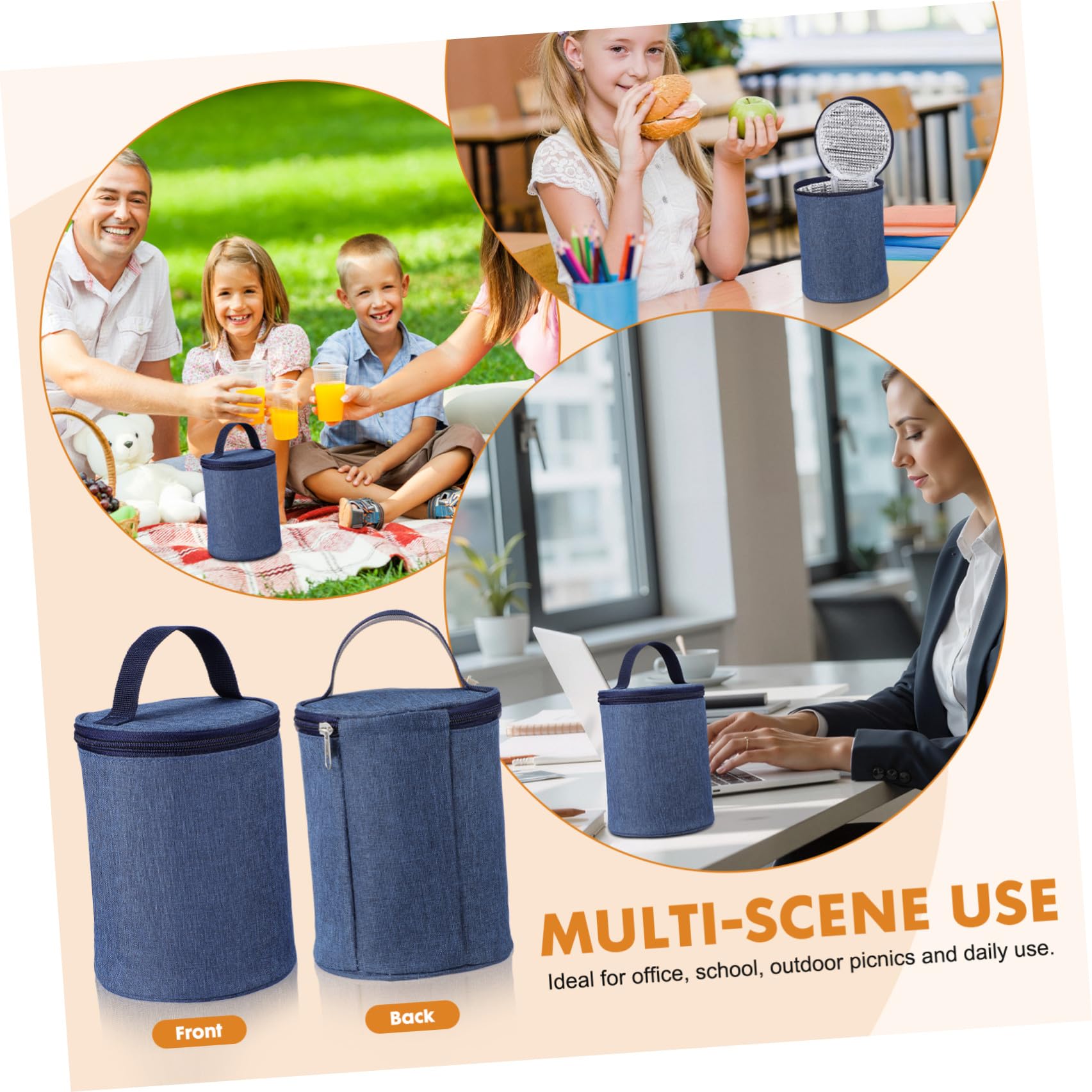 Paquet Isotherme Portable Toile Résistante pour Tasse et Bol Pratique