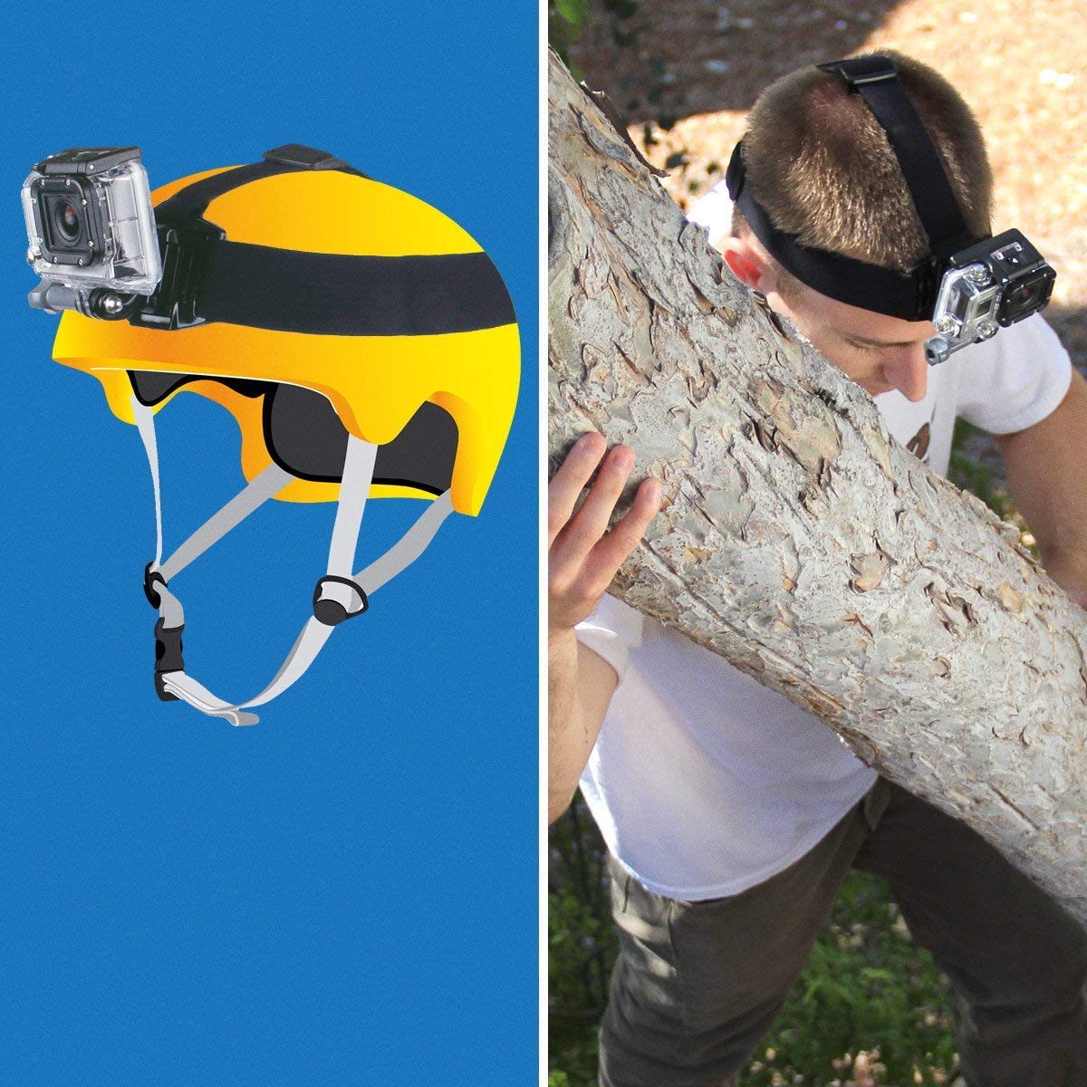 Kit Accessori Per Action Camera 49-in-1 - Fascia Testa, Custodia Stagna, Bastone Selfie