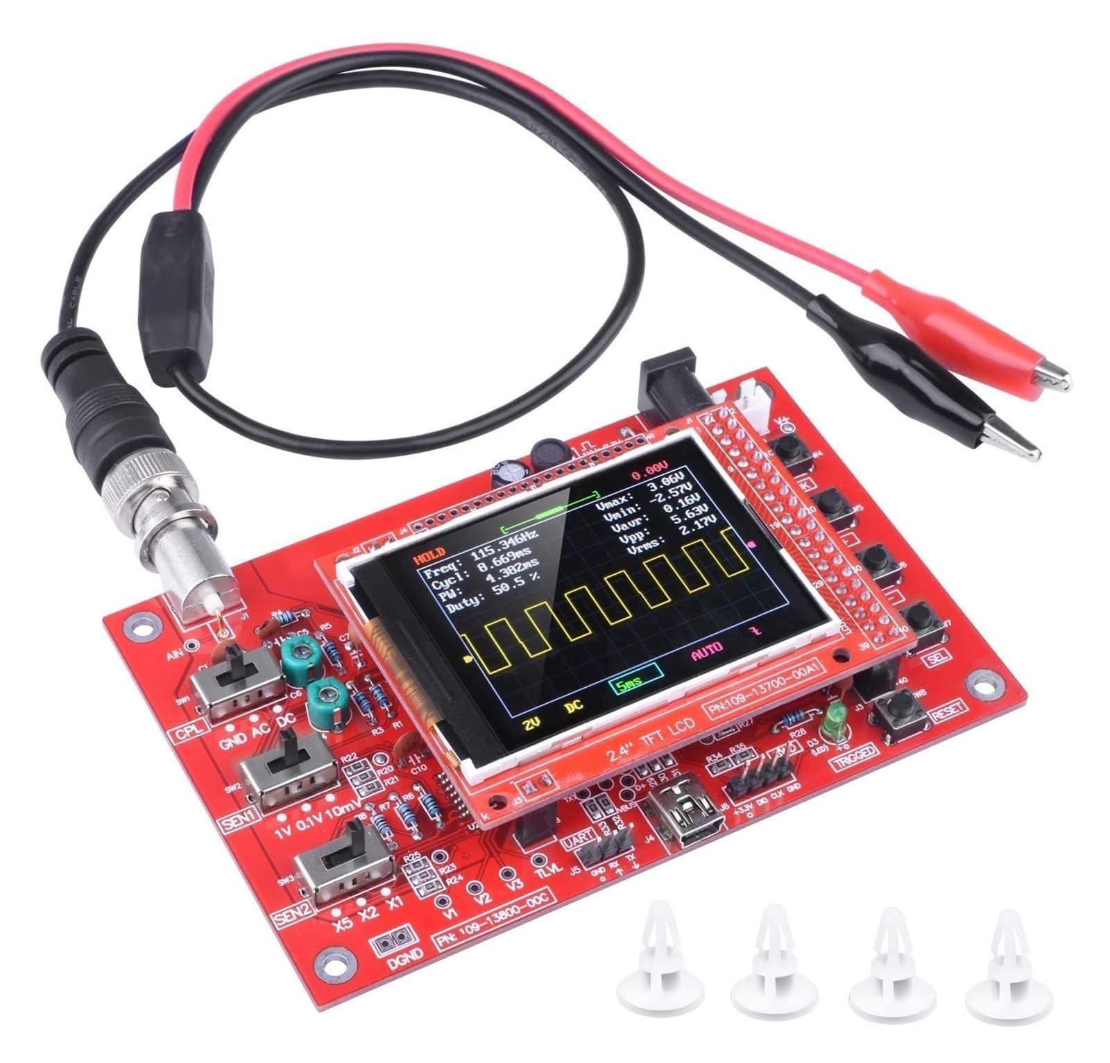 Digitaloszilloskop-Kit, 2,4 TFT Pocket Digital Oszilloskop Kit DIY Ersatzteile E-Learning Kit 1 m/s Spannung, Strom, Kondensator, Widerstand