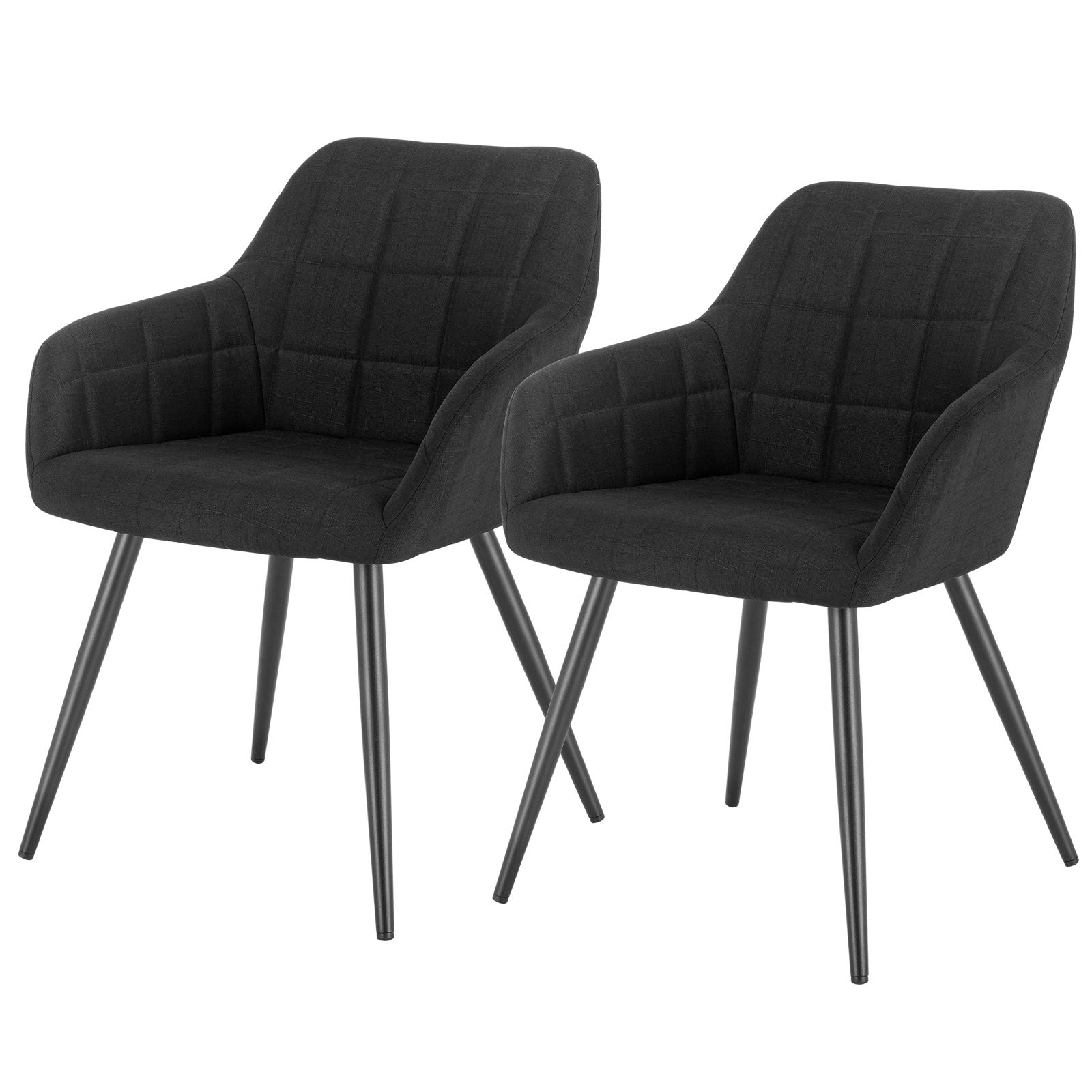 Buy eSituro Linen Dining Chairs Set of 2 pcs Black Kitchen Counter