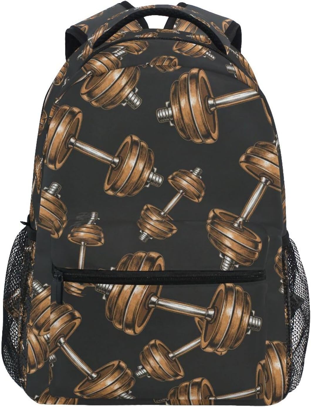 QUGRL Dumbbell Weight Exercise Fitness School Backpack for Girls Boys Strength Training Large Bookbag Laptop Computer Bag Casual Hiking Travel Daypack Backpack Schoolbag for Teens College 16 Inch