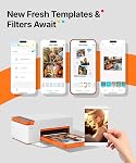 Liene M110 4x6'' Photo Printer 80 Sheets, Portable Photo Printer for iPhone, Thermal Dye Sublimation, Bluetooth Picture Printer w/ 60 Sheets 6" Paper & 20 Sheets 3" Square Sticker Paper & 2 Cartridges