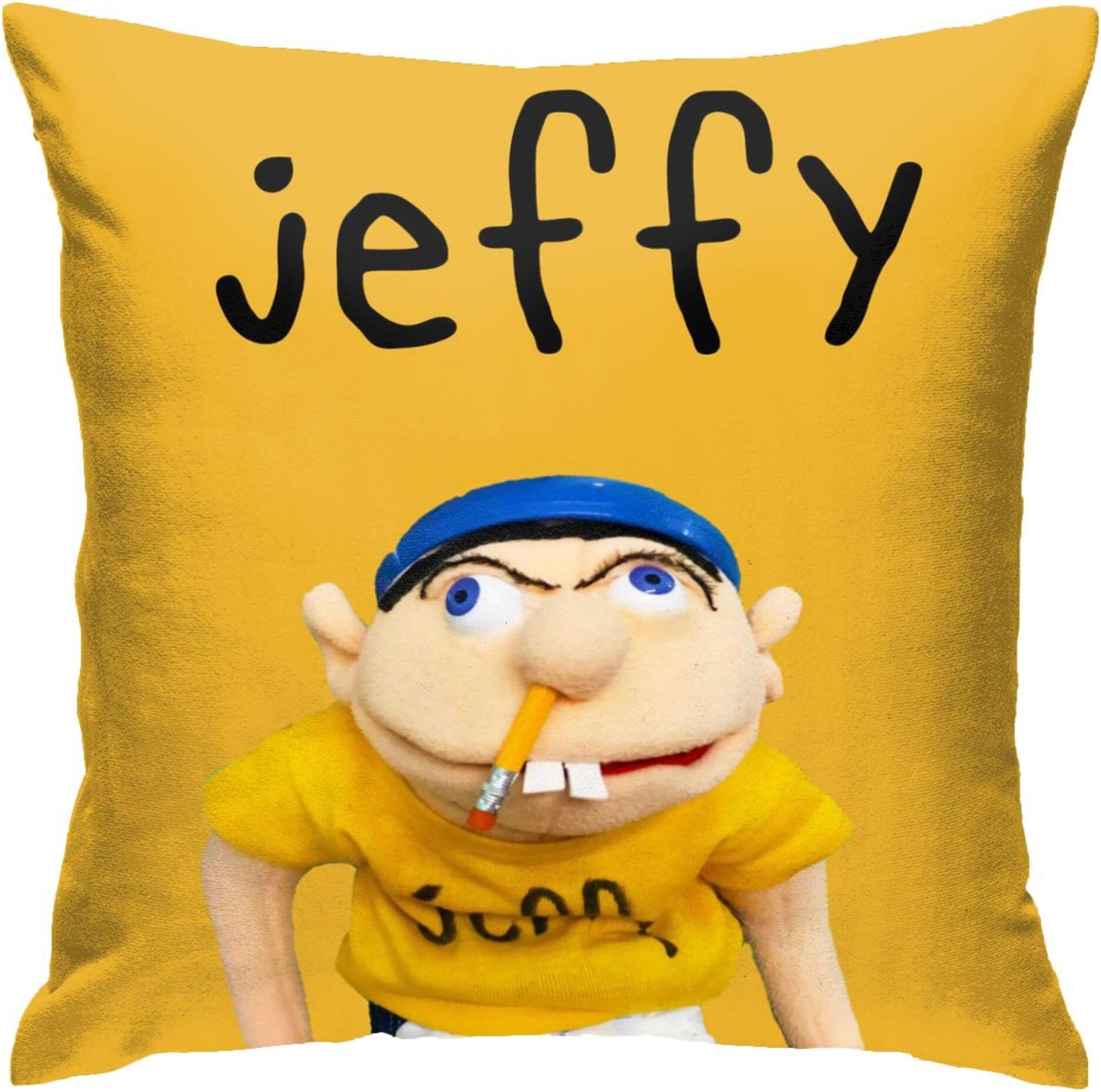 MarieQuiles SML Jeffy Pillow Case Decorative Throw Pillow Cover 18x18 inch Home Cushion Case Square Shape for Sofa Couch Bed