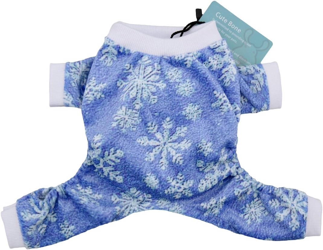 CuteBone Dog Pajamas Snow Dog Apparel Dog Jumpsuit Pet Clothes Pajamas P12S