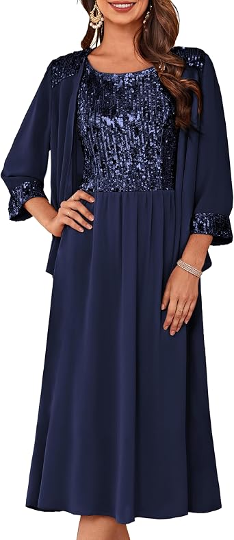 GRACE KARIN Formal Wedding Guest Dress Sequin Mother of The Bride Dresses