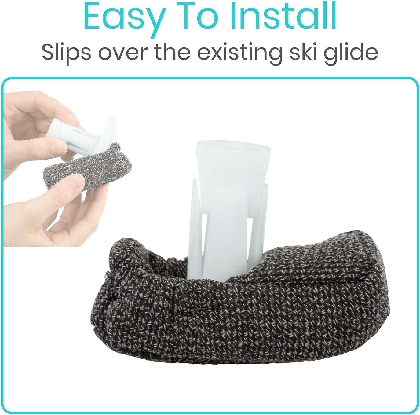 Vive Walker Ski Glide Covers 4 PCS - Heavy Duty Removable Padded Caps - Universal Fit Sock Pad for Indoor and Outdoor Use - Durable Medical Walker Floor Padding - Seniors Rollator Glider Accessories : Health & Household