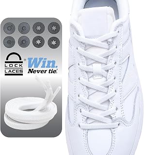 Lock Laces Flat No Tie Elastic Shoelaces for Casual & Fashion Shoes