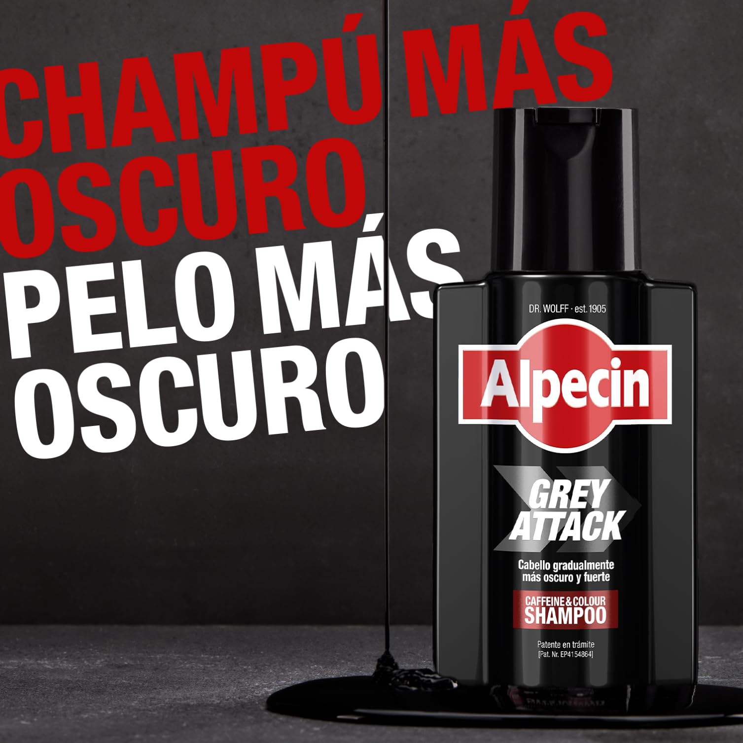 Alpecin Grey Attack Caffeine & Colour Shampoo for Men 2x 200ml | Cabello gradualmente más oscuro y fuerte | Efecto de color controlado y de aspecto natural con menos canas