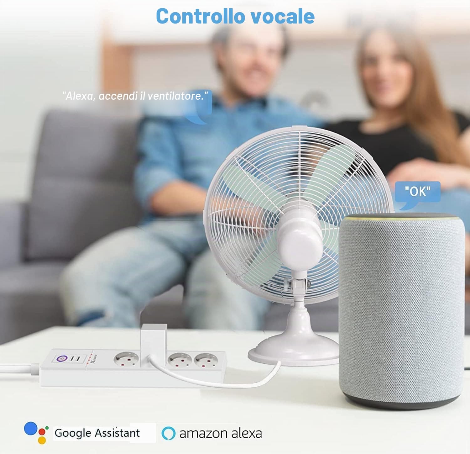 UseeLink Zigbee protezione da sovratensione ciabatta 10A 4 prese CA interruttori individuali 2 protezione da sovraccarico timer USB nessun hub richiesto Certificato CE Bianco