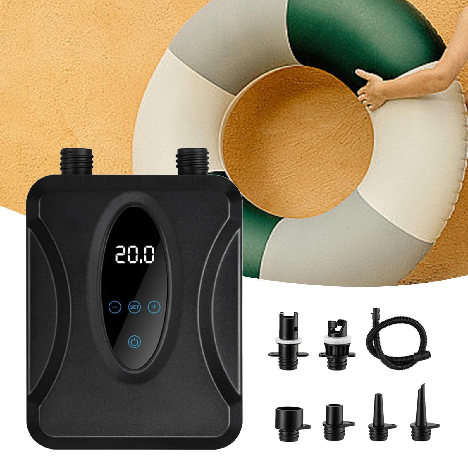 Pompa Ad Elettrica da 12 Display, Gonfiatore Rapido con Ugelli per Gonfiare Kayak E Gommoni.
