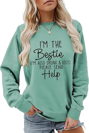 YourTees Womens Im The Bestie Sweatshirt for Best Friends