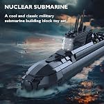 JMBricklayer Ensemble de construction de sous-marin nucléaire pour adultes, jouets de navire de guerre avec lumières, modèle de construction collectible d'histoire de la WW2, cadeaux de jouets militaires pour garçons et hommes (1498 PCS)