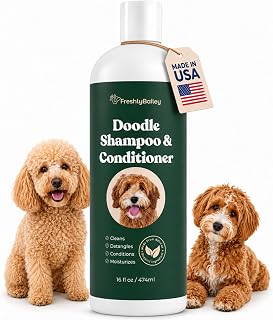 Doodle Shampoo and Conditioner - Best Dog Shampoo for Goldendoodle, Poodles, Doodle Breeds - for Curly & Wavy Coats - Natural Ingredients - Made in USA 16 Fl Oz