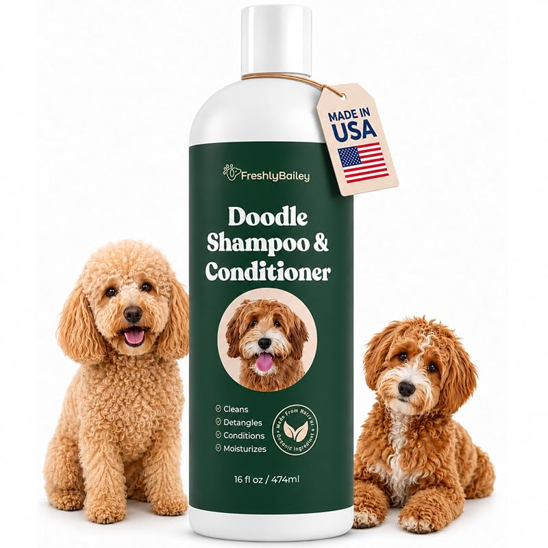 Shampoo e Condicionador para Cães de Pelagem Cacheada ou Ondulada Freshly Bailey 473 mL