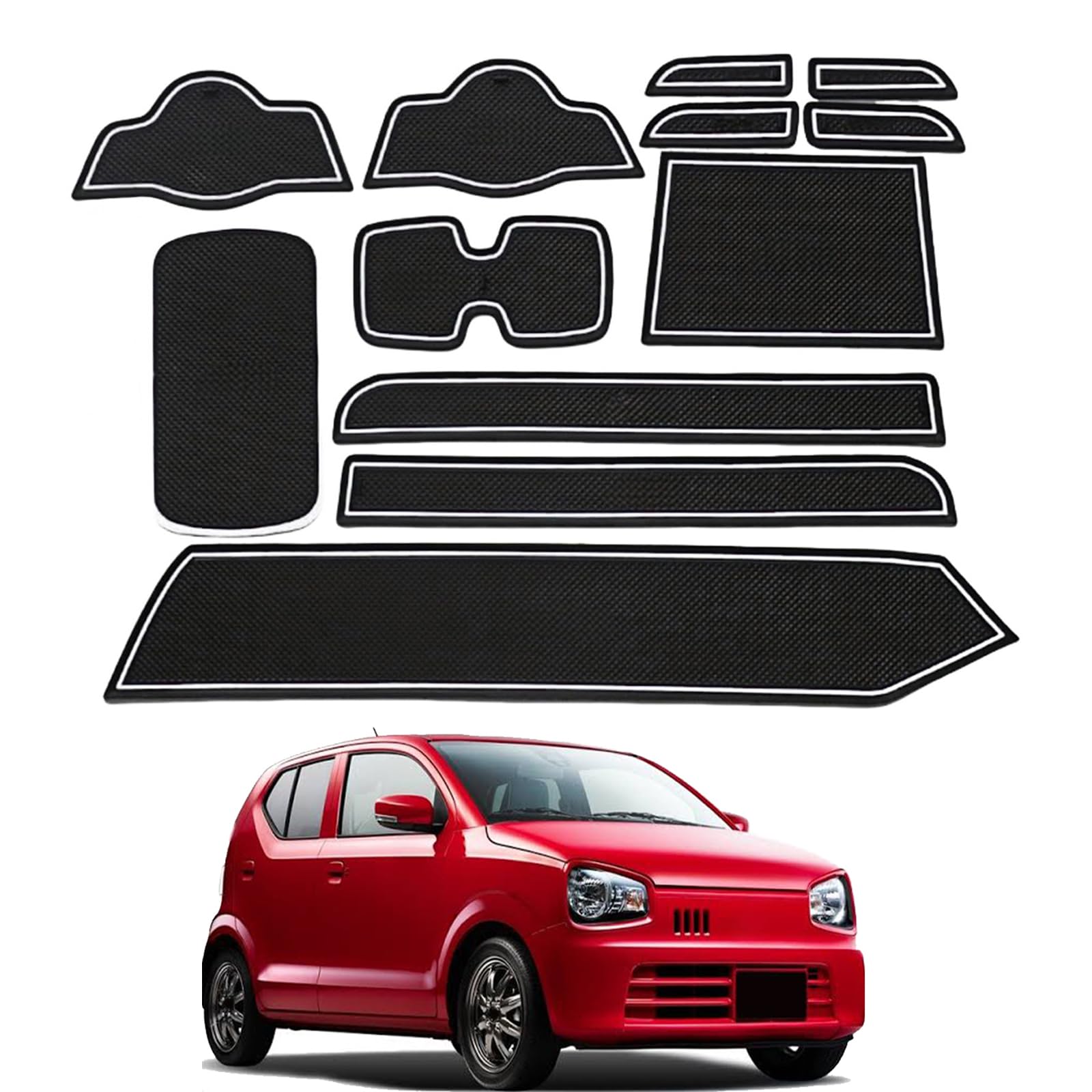 Alfombrillas para Suzuki Alto 2009-2016 protectoras de consola y portavasos
