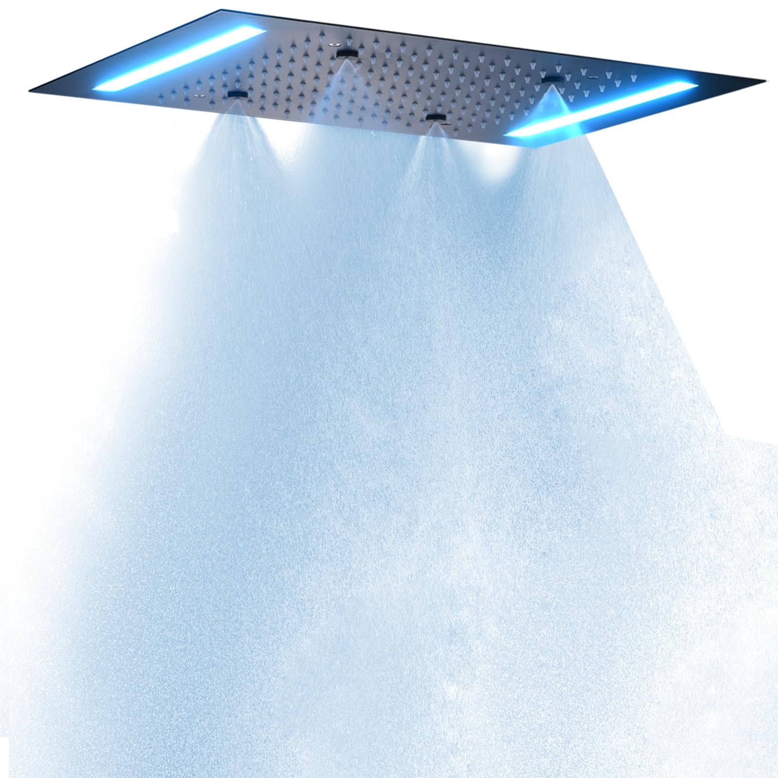 Pommeau de douche rectangulaire DEL fatigue musculaires adieu pluie et brume