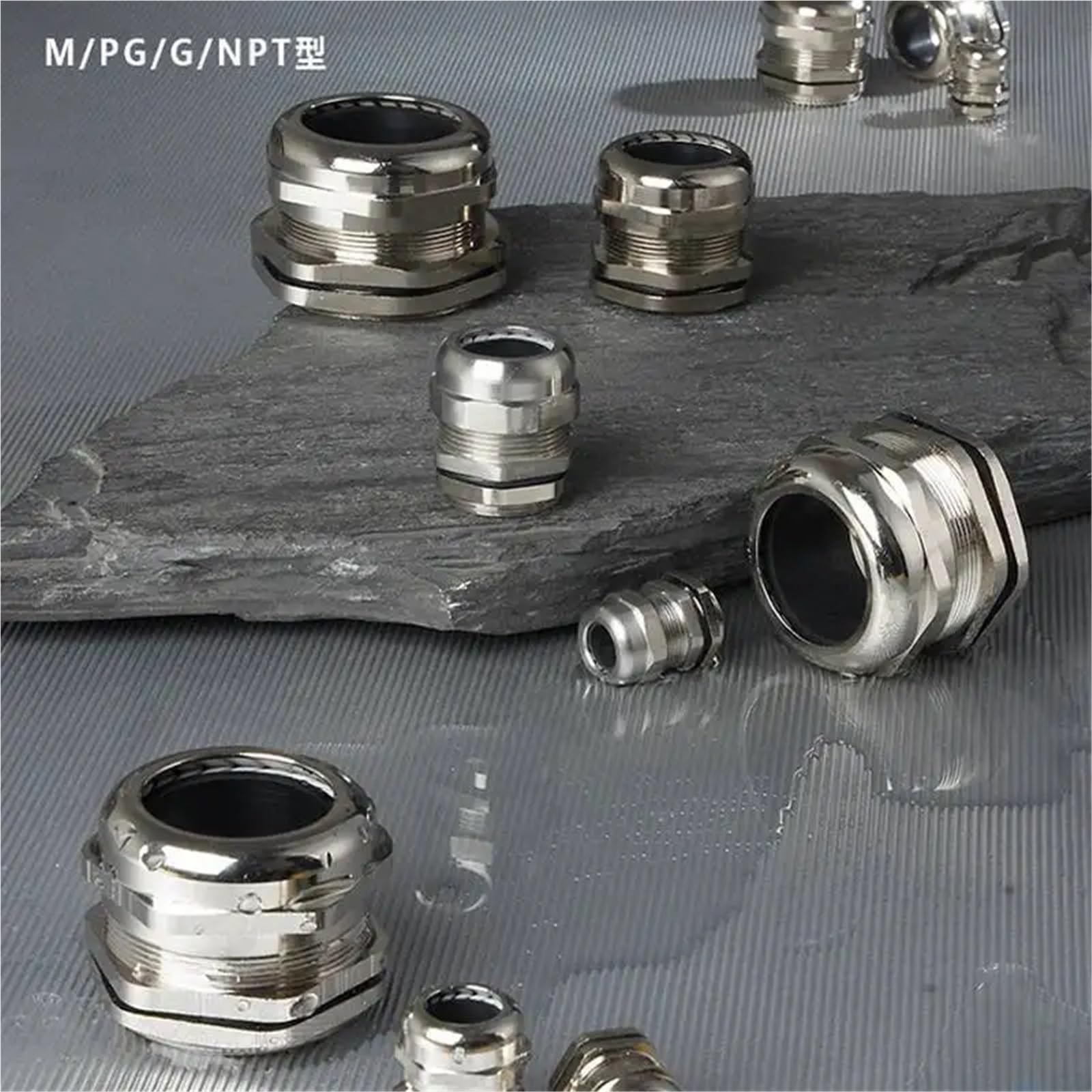 20 pezzi M10*1 in ottone nichelato, giunto impermeabile for cavi, premistoppa in acciaio inossidabile 304, testa pressacavo PG